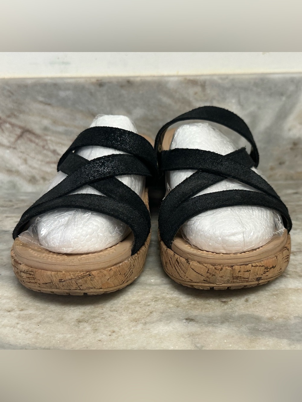 Crocs A-Leigh Strappy Cork Wedge Sandal - Picture 3 of 8
